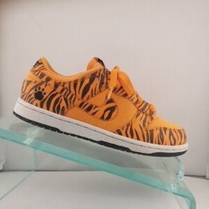 Nike Kids Orange and Black Tiger Print Sneakers